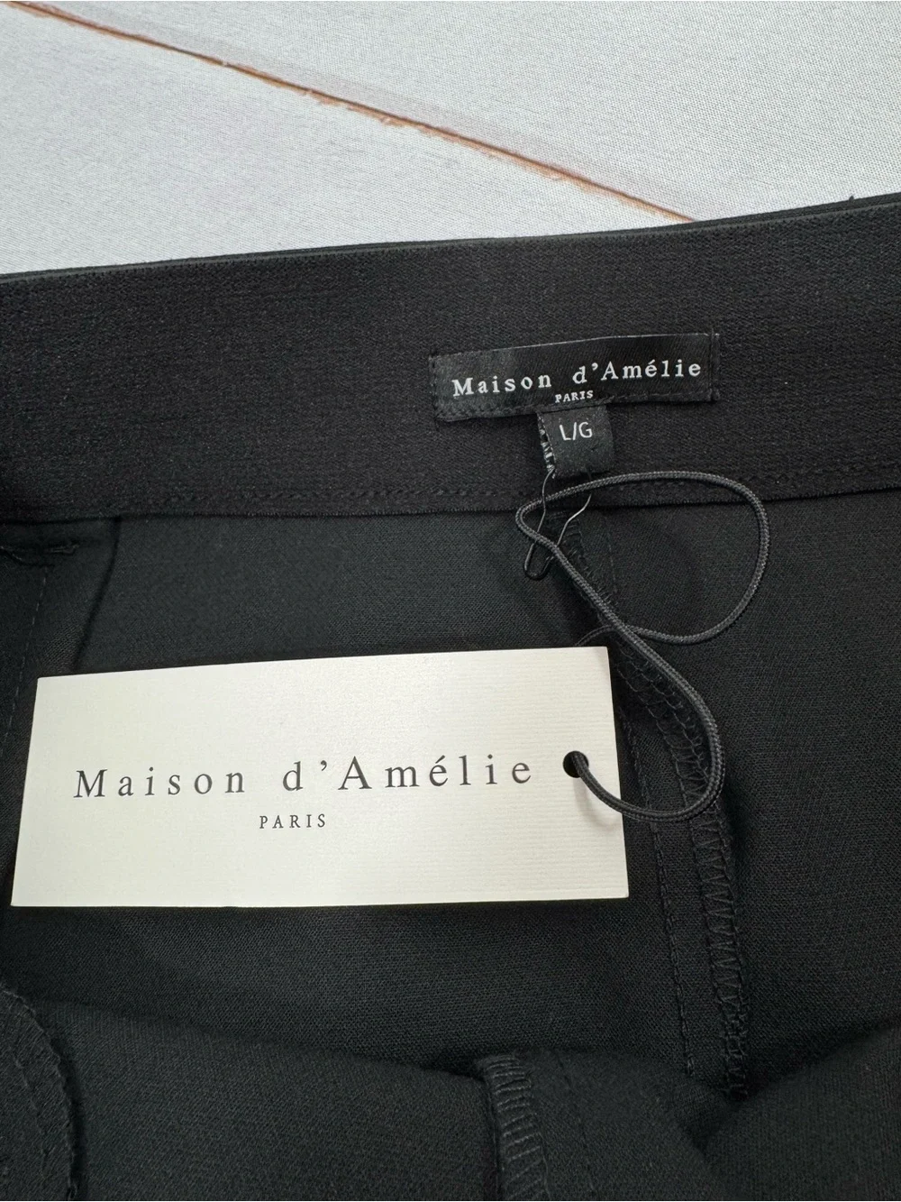 NWT Maison d'Amélie Paris Black Mini Skirt Tailored Pocket Detail Size Large